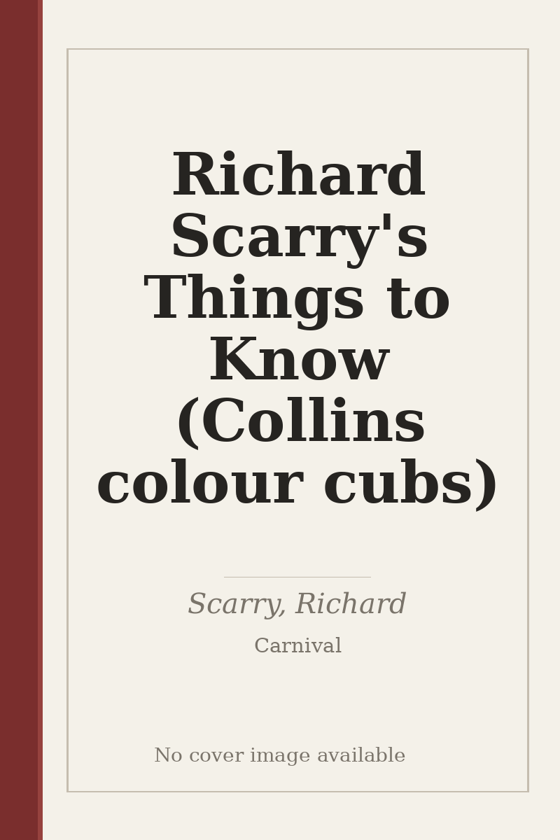 Richard Scarry's Things to Know (Collins colour cubs) - no cover image available