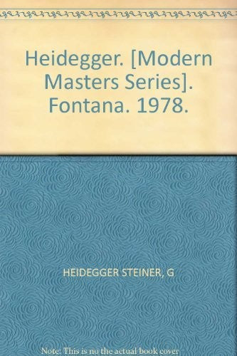Heidegger (Modern Masters)