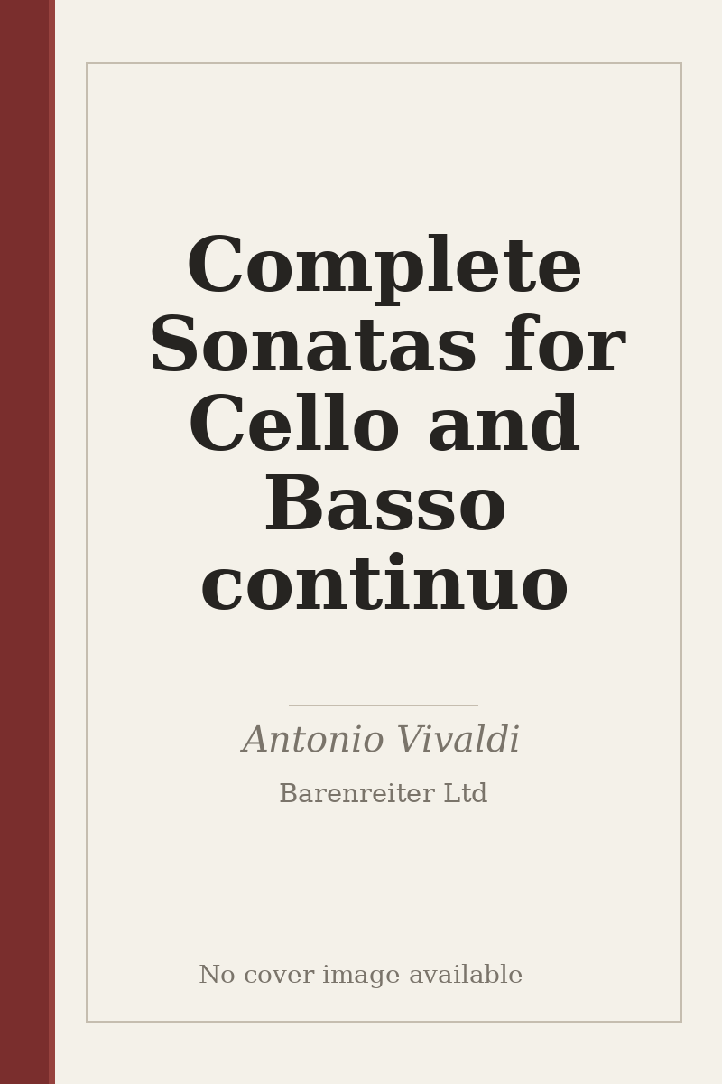Complete Sonatas for Cello and Basso continuo - no cover image available