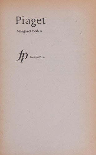 Piaget (Modern Masters S.) (2nd Edition)