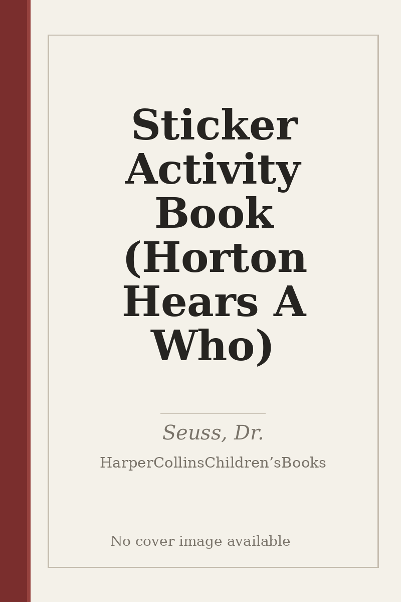 Sticker Activity Book (Horton Hears A Who) - no cover image available