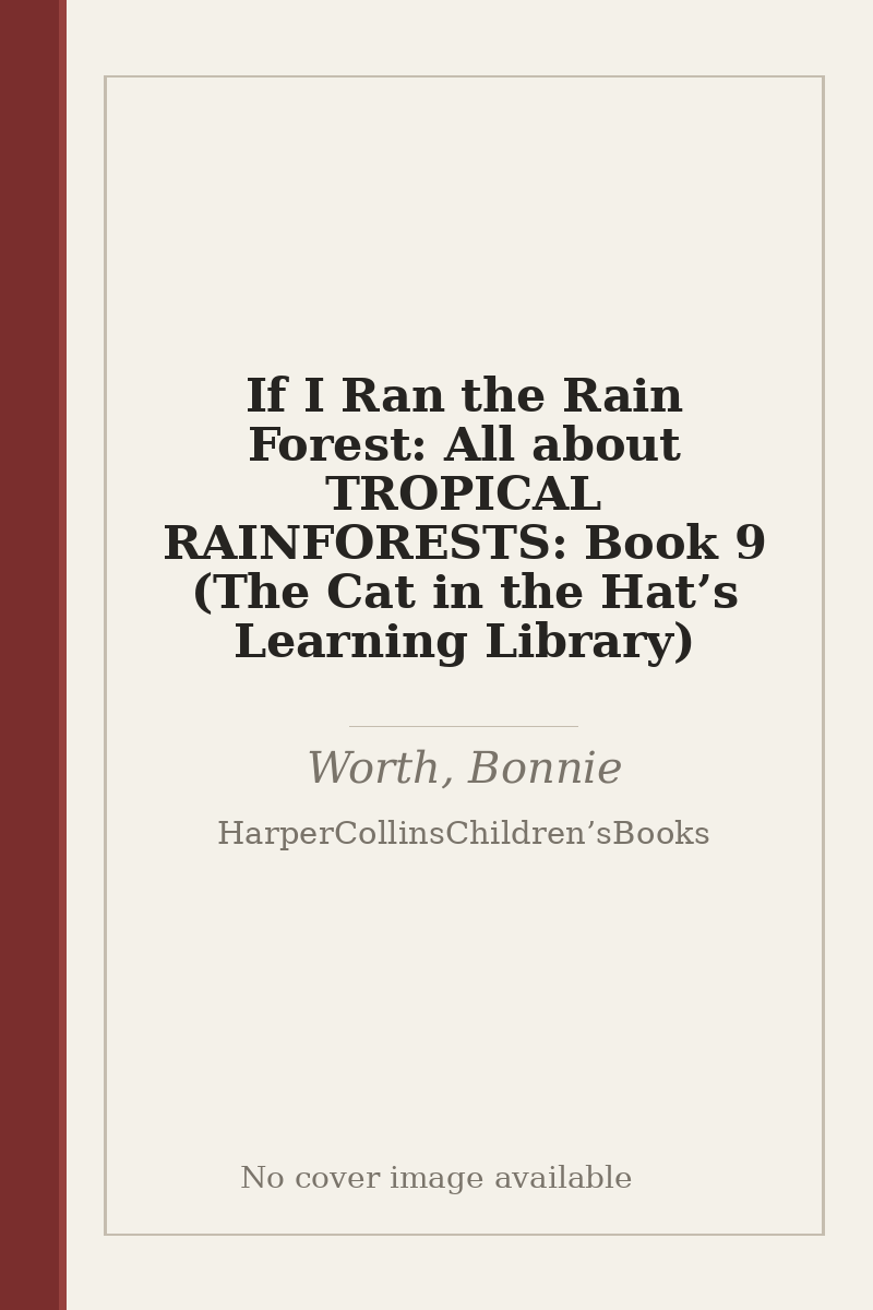 If I Ran the Rain Forest: All about TROPICAL RAINFORESTS: Book 9 (The Cat in the Hat’s Learning Library) - no cover image available