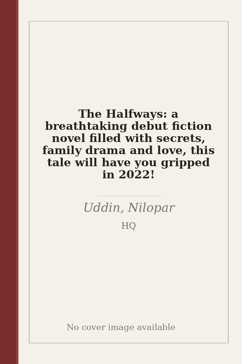 The Halfways: a breathtaking debut fiction novel filled with secrets, family drama and love, this tale will have you gripped in 2022! - no cover image available