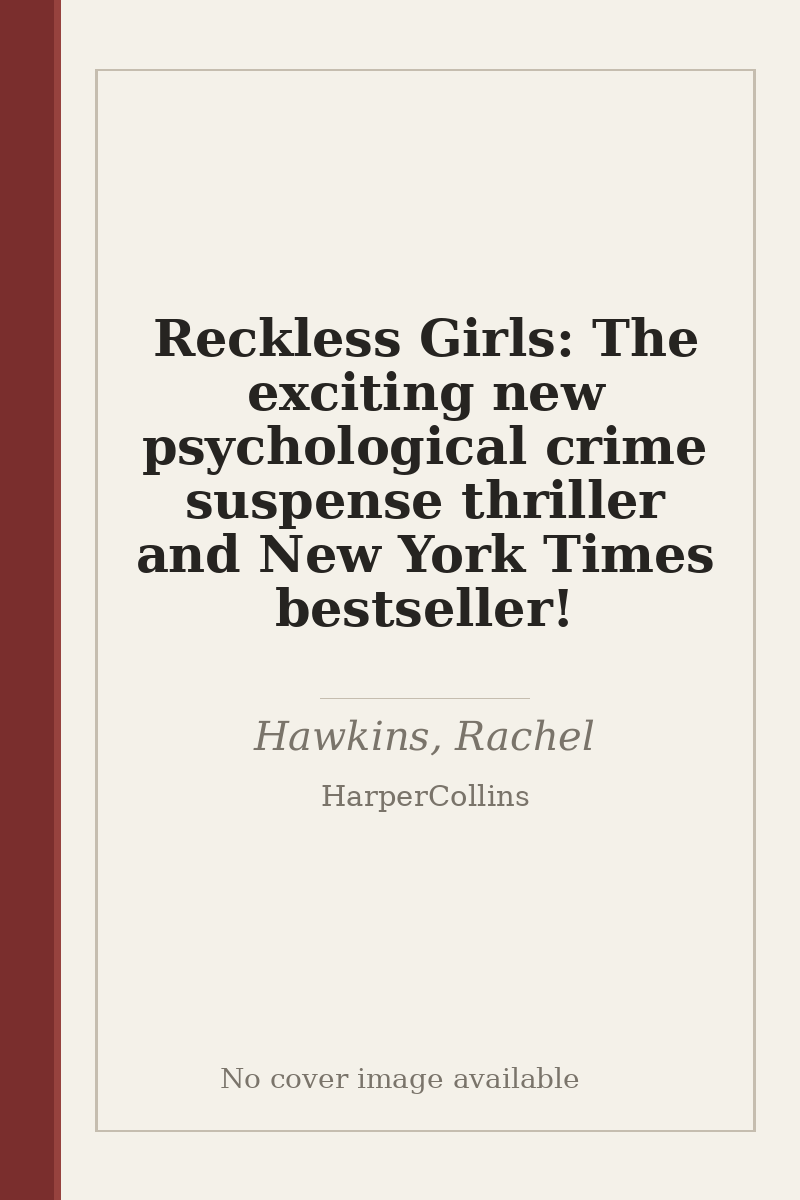 Reckless Girls: The exciting new psychological crime suspense thriller and New York Times bestseller! - no cover image available