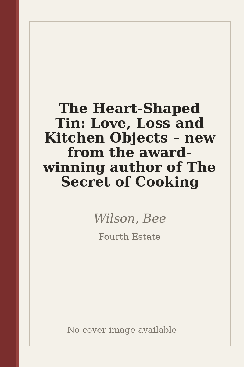 The Heart-Shaped Tin: Love, Loss and Kitchen Objects – new from the award-winning author of The Secret of Cooking - no cover image available