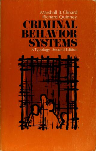 Criminal Behaviour Systems: A Typology