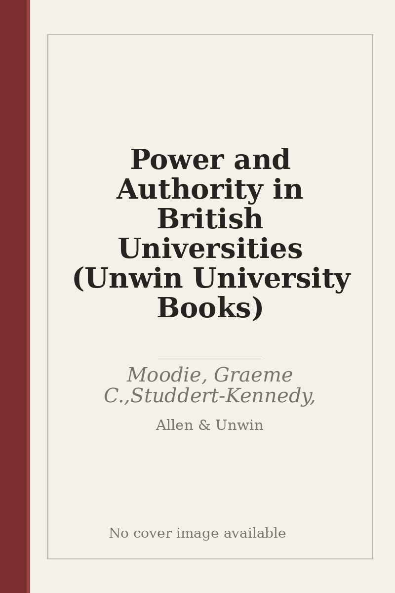 Power and Authority in British Universities (Unwin University Books) - no cover image available