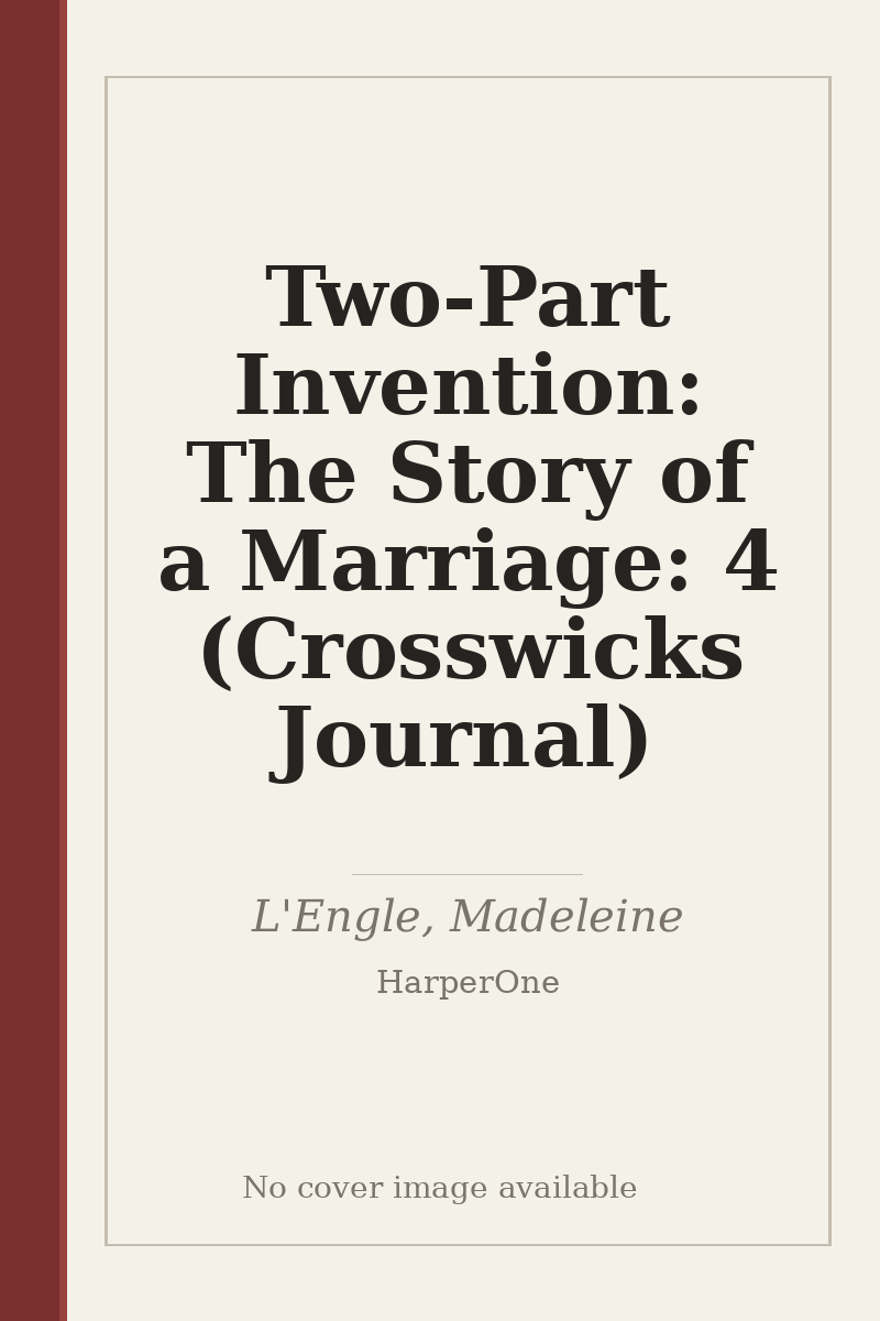Two-Part Invention: The Story of a Marriage: 4 (Crosswicks Journal) - no cover image available