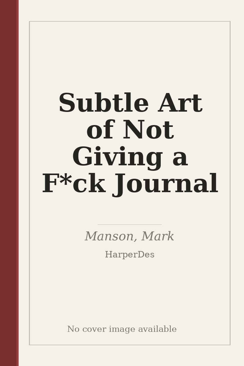 Subtle Art of Not Giving a F*ck Journal - no cover image available