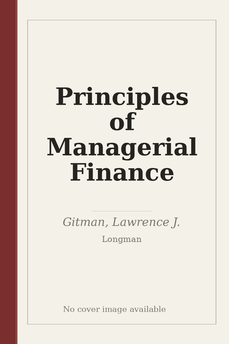 Principles of Managerial Finance - no cover image available
