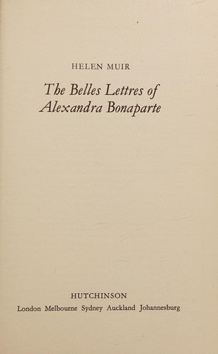 Belles Lettres of Alexandra Bonaparte