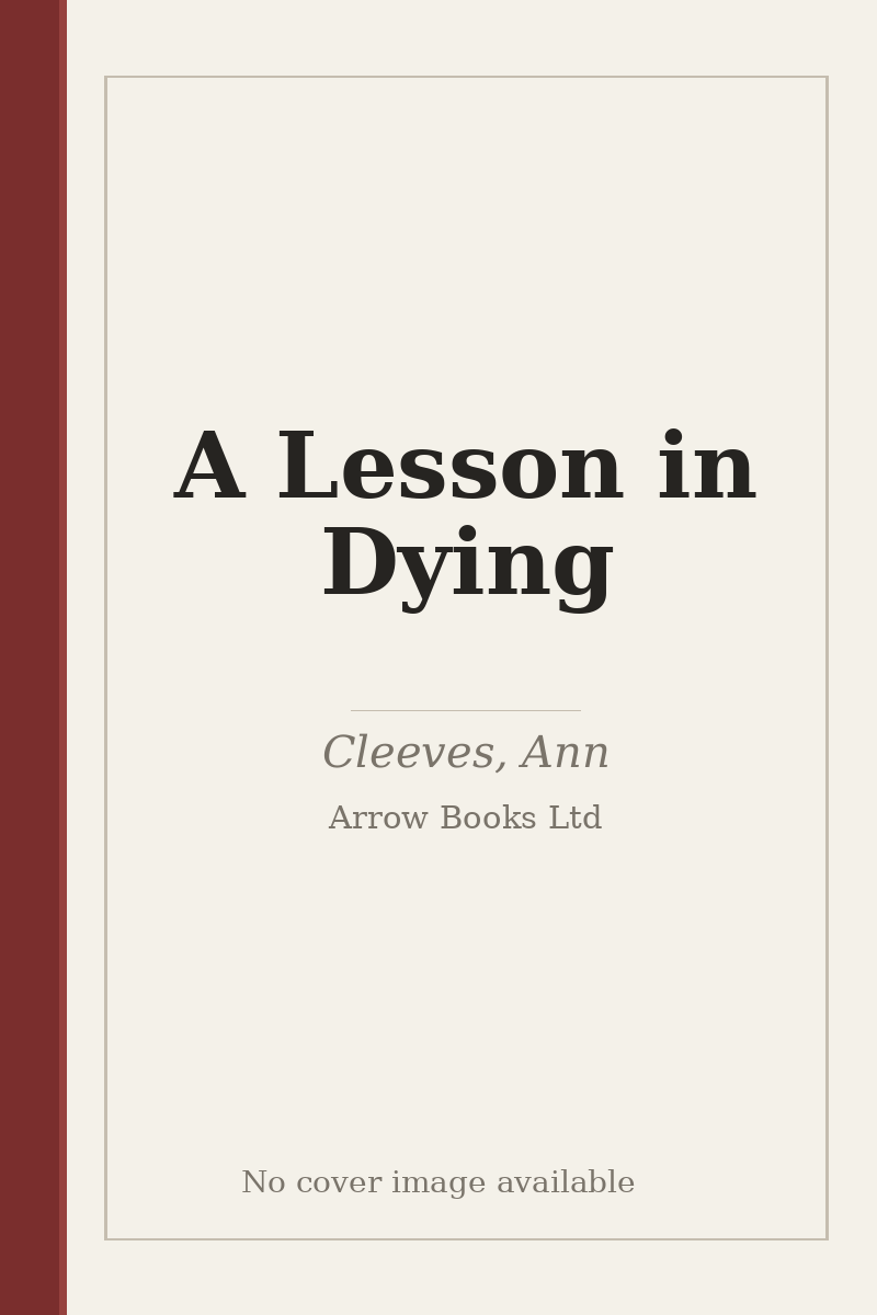 A Lesson in Dying - no cover image available