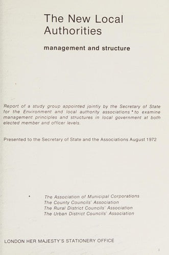 New Local Authorities: Management and Structure
