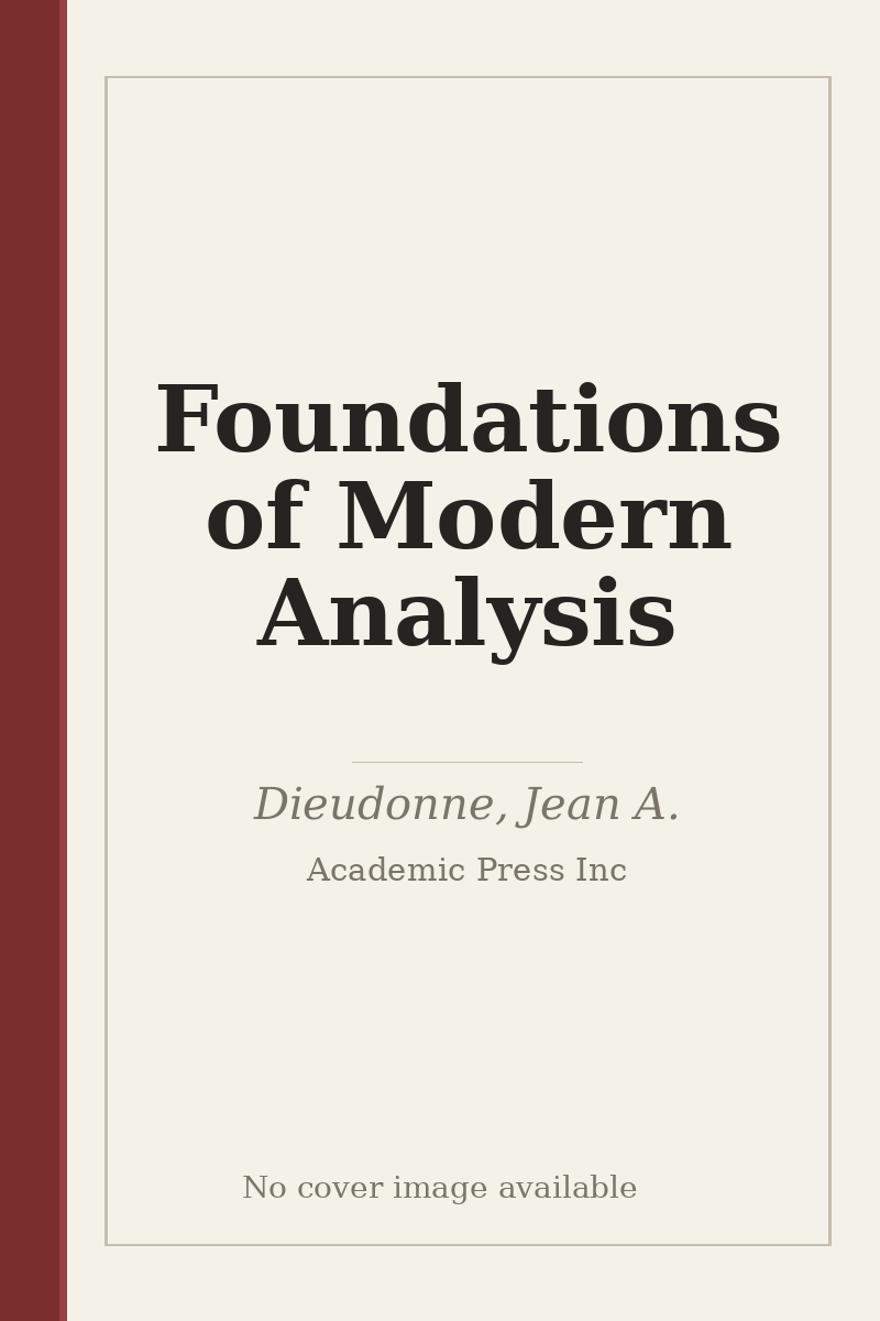 Foundations of Modern Analysis - no cover image available