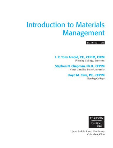 Introduction to Materials Management: United States Edition
