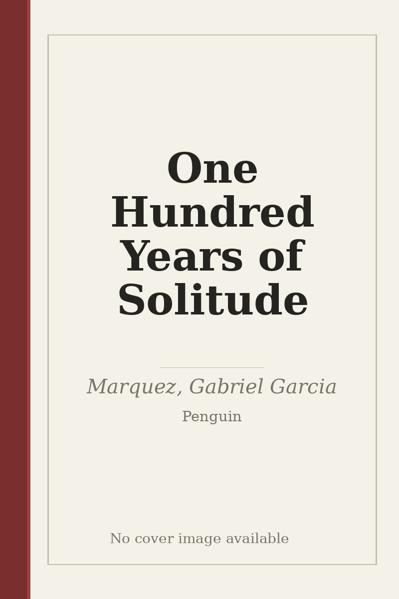 One Hundred Years of Solitude - no cover image available