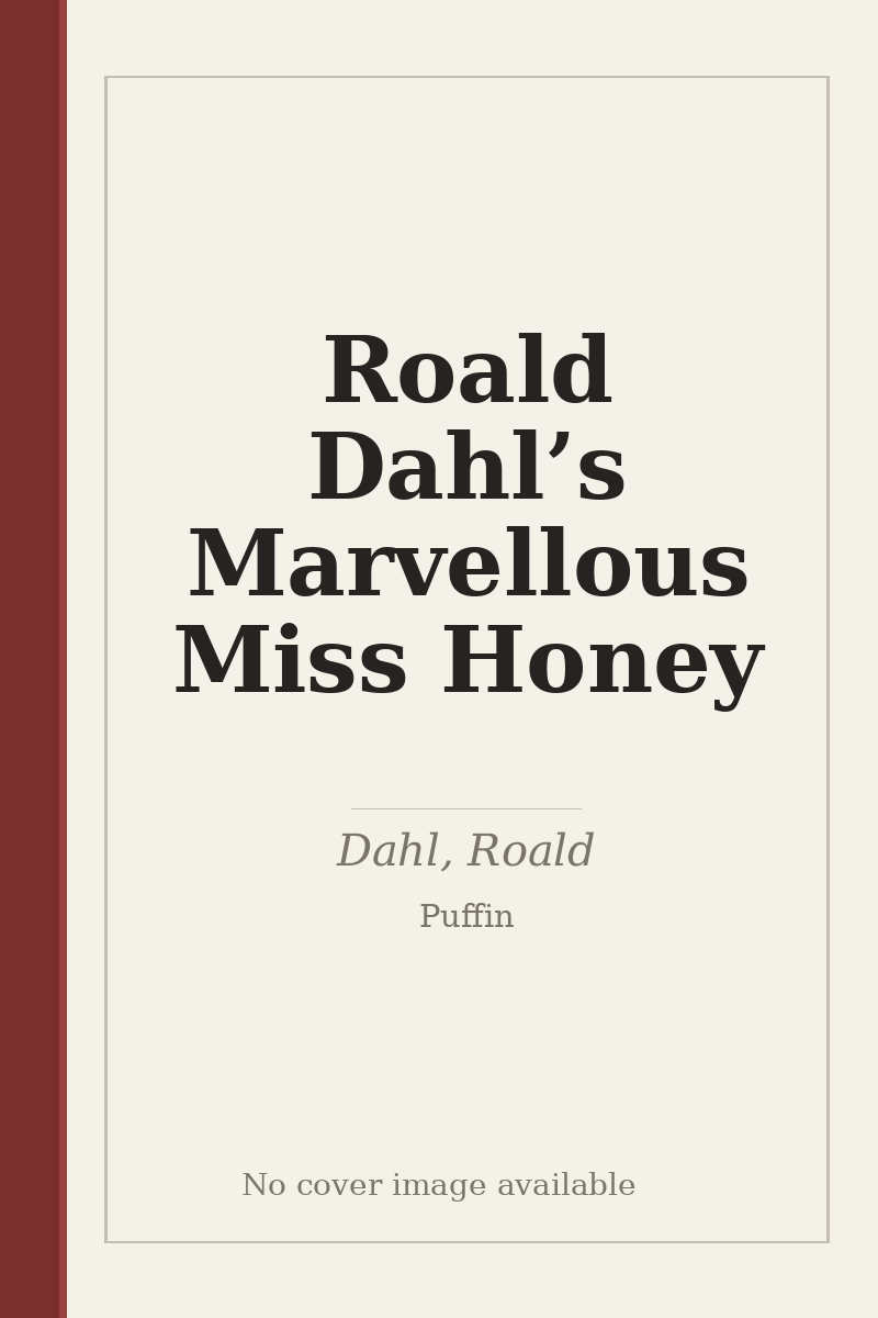 Roald Dahl’s Marvellous Miss Honey - no cover image available