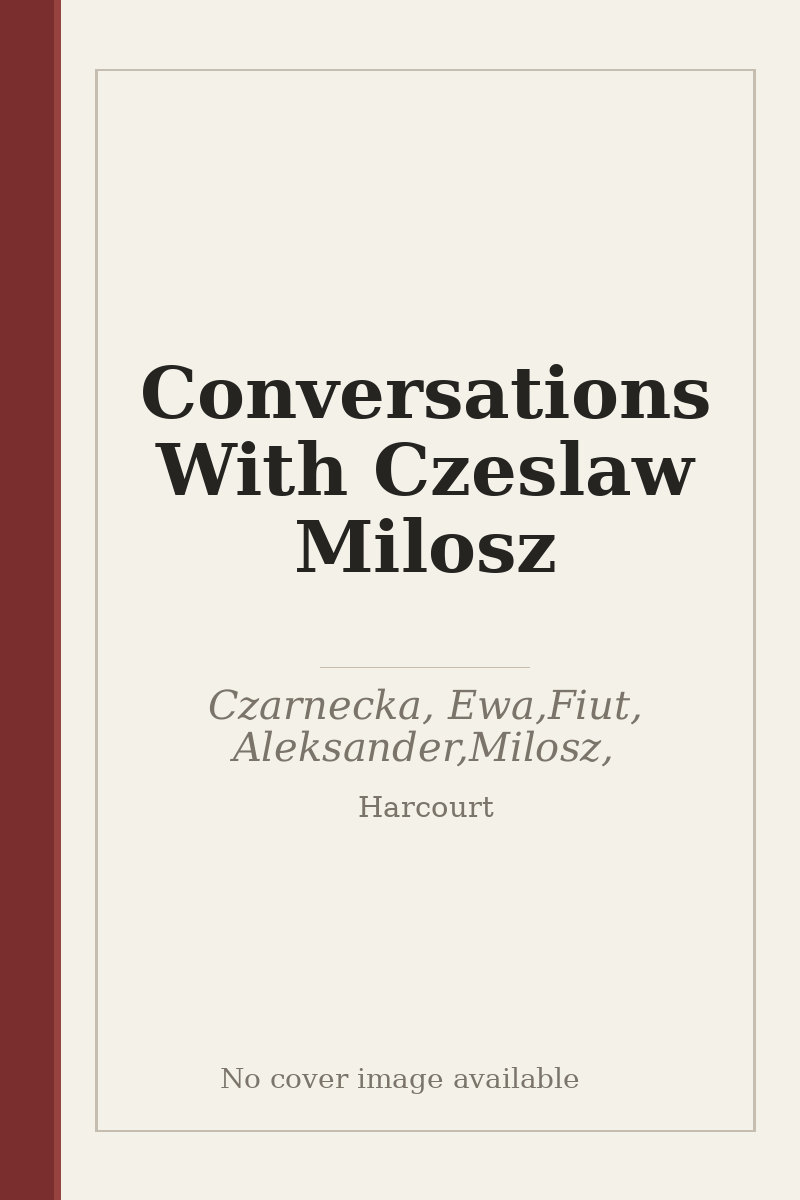 Conversations With Czeslaw Milosz - no cover image available