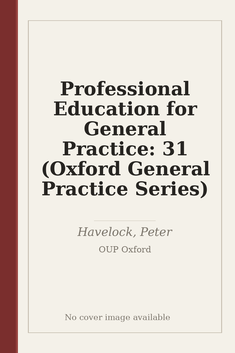 Professional Education for General Practice: 31 (Oxford General Practice Series) - no cover image available