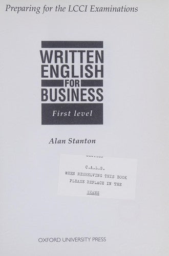 Written English for Business: 2nd Level (Written English for Business: Preparing for the L.C.C.I. Examinations)