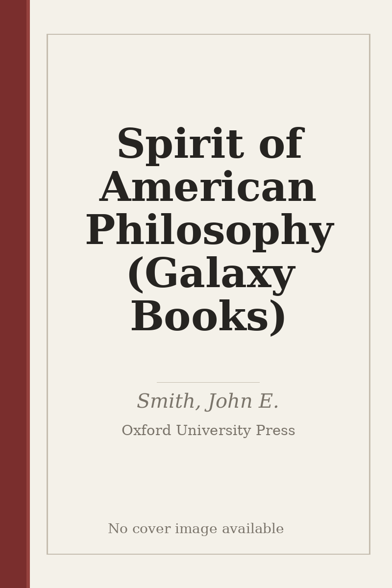 Spirit of American Philosophy (Galaxy Books) - no cover image available
