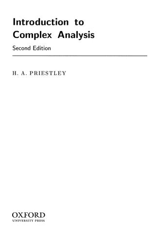 Introduction to Complex Analysis