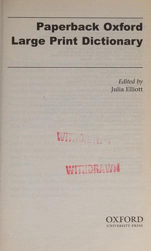 Paperback Oxford Large Print Dictionary