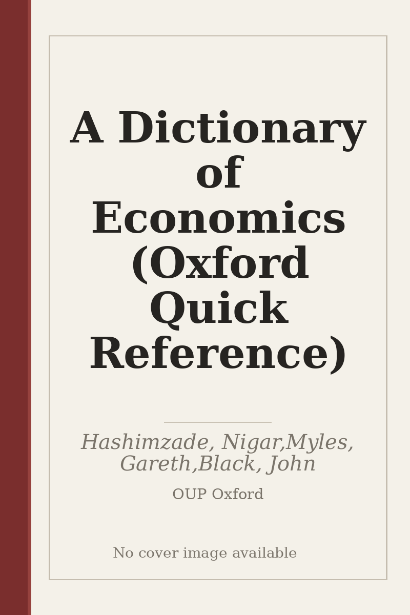 A Dictionary of Economics (Oxford Quick Reference) - no cover image available