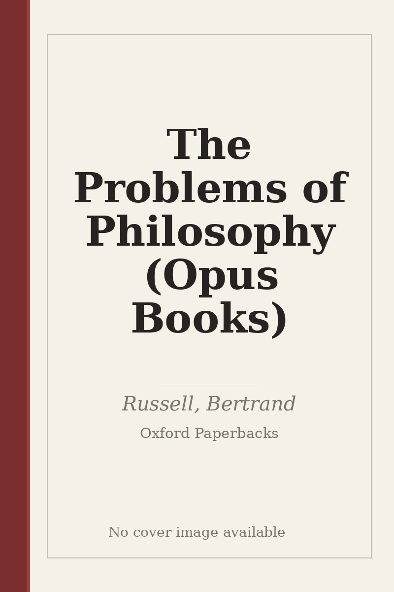 The Problems of Philosophy (Opus Books) - no cover image available