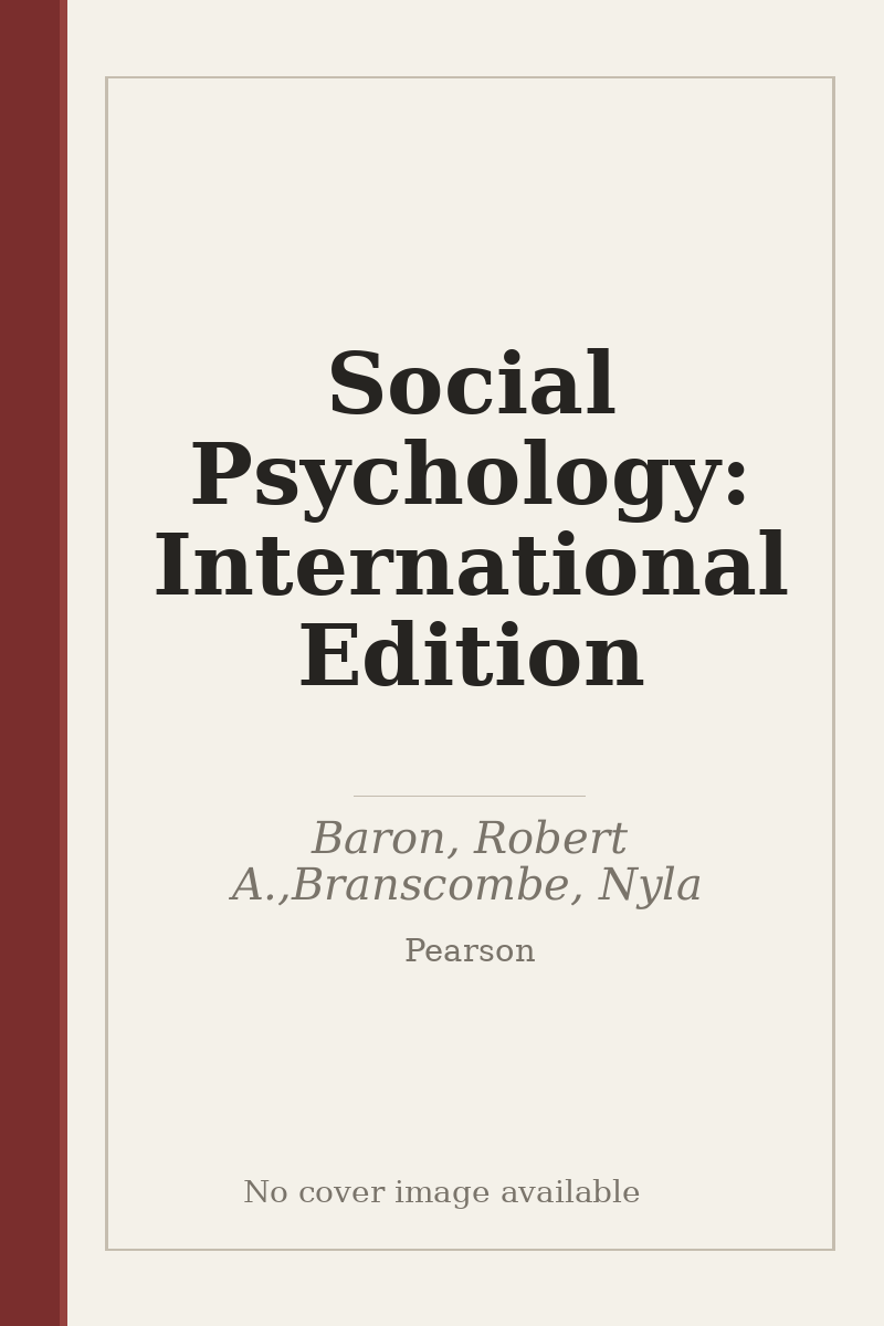 Social Psychology: International Edition - no cover image available