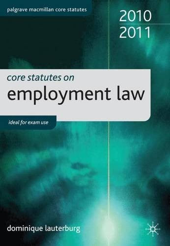 Core Statutes on Employment Law (Palgrave Core Statutes)