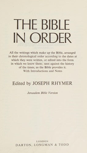 Bible in Order