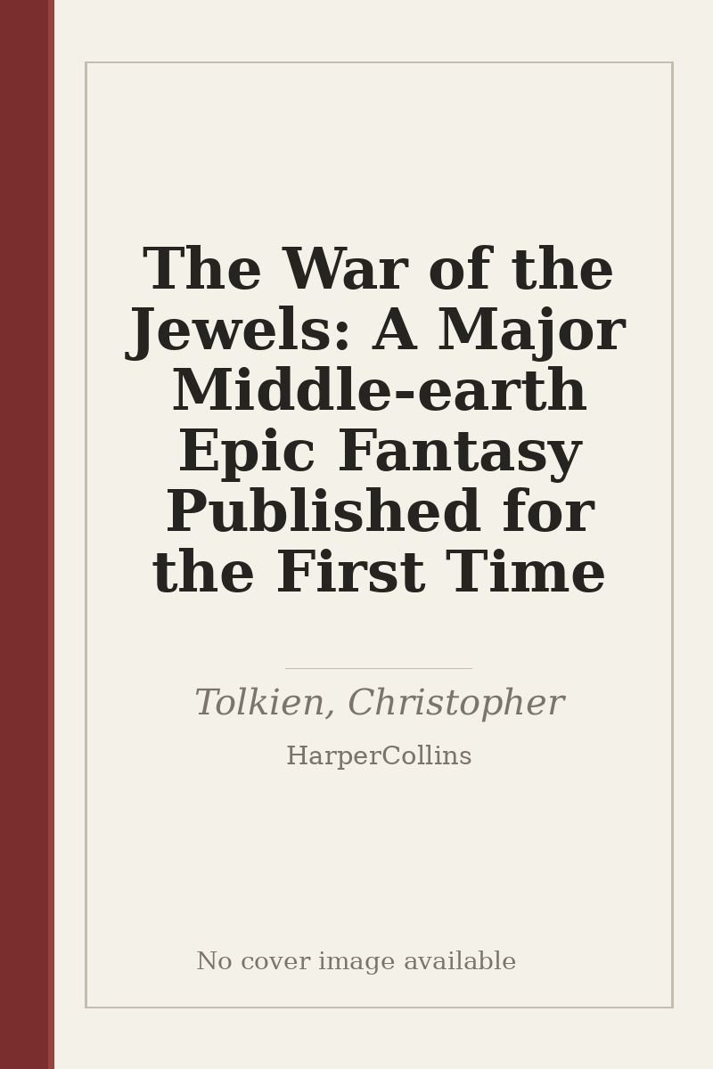 The War of the Jewels: A Major Middle-earth Epic Fantasy Published for the First Time - no cover image available