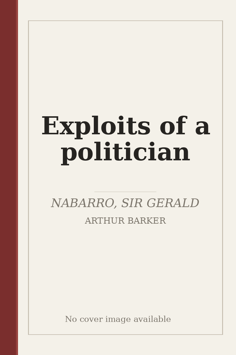 Exploits of a politician - no cover image available