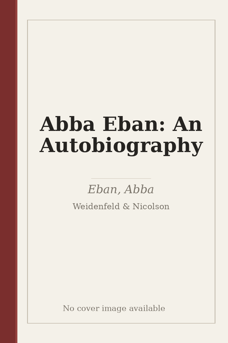 Abba Eban: An Autobiography - no cover image available