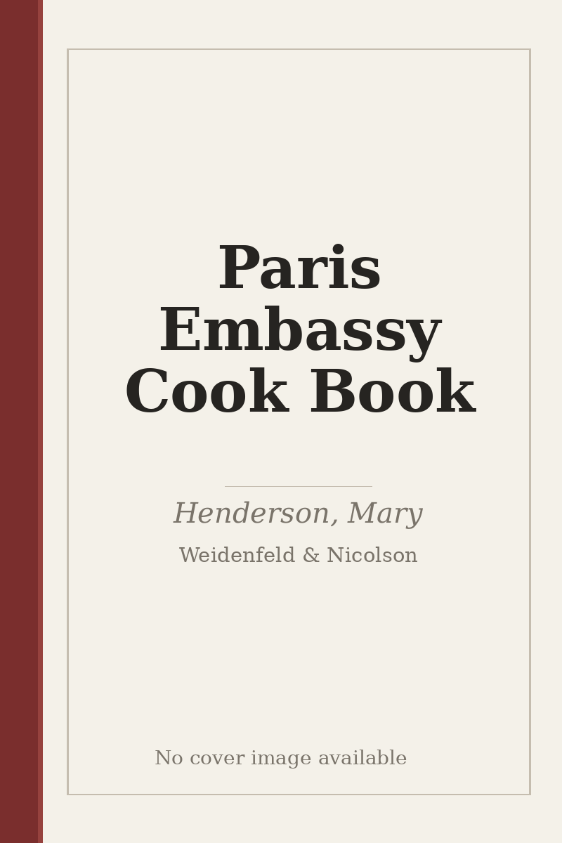 Paris Embassy Cook Book - no cover image available