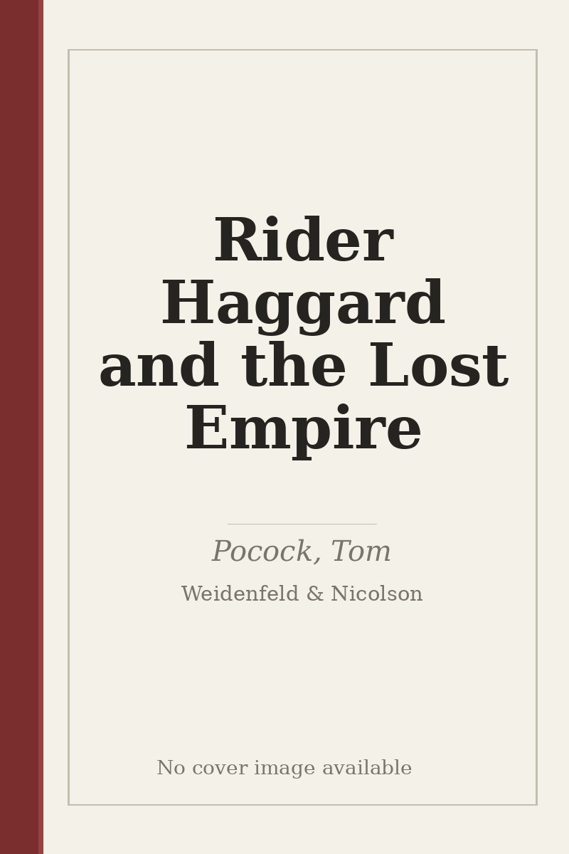 Rider Haggard and the Lost Empire - no cover image available