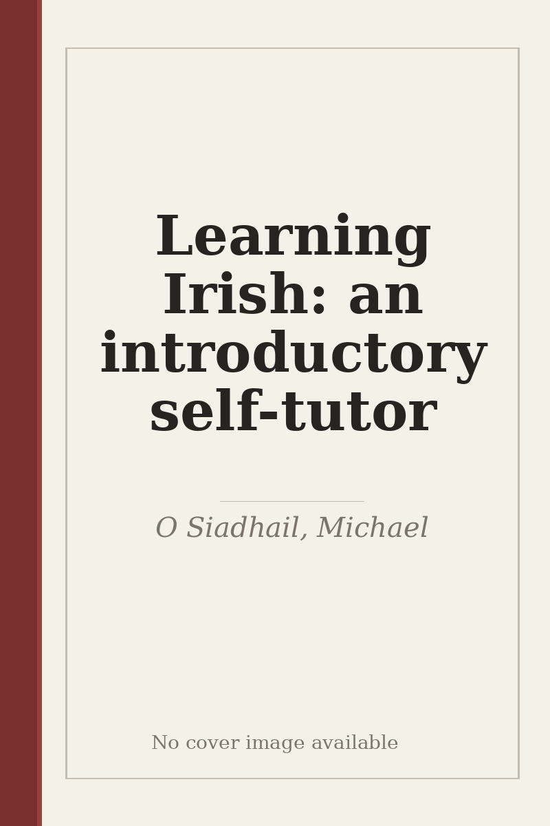 Learning Irish: an introductory self-tutor - no cover image available
