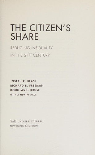 The Citizen's Share: Reducing Inequality in the 21st Century