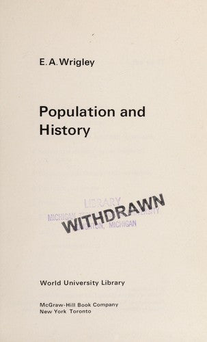 Population and History (World University Library)
