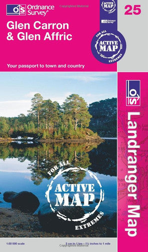 Glen Carron & Glen Affric: 25 (OS Landranger Active Map)