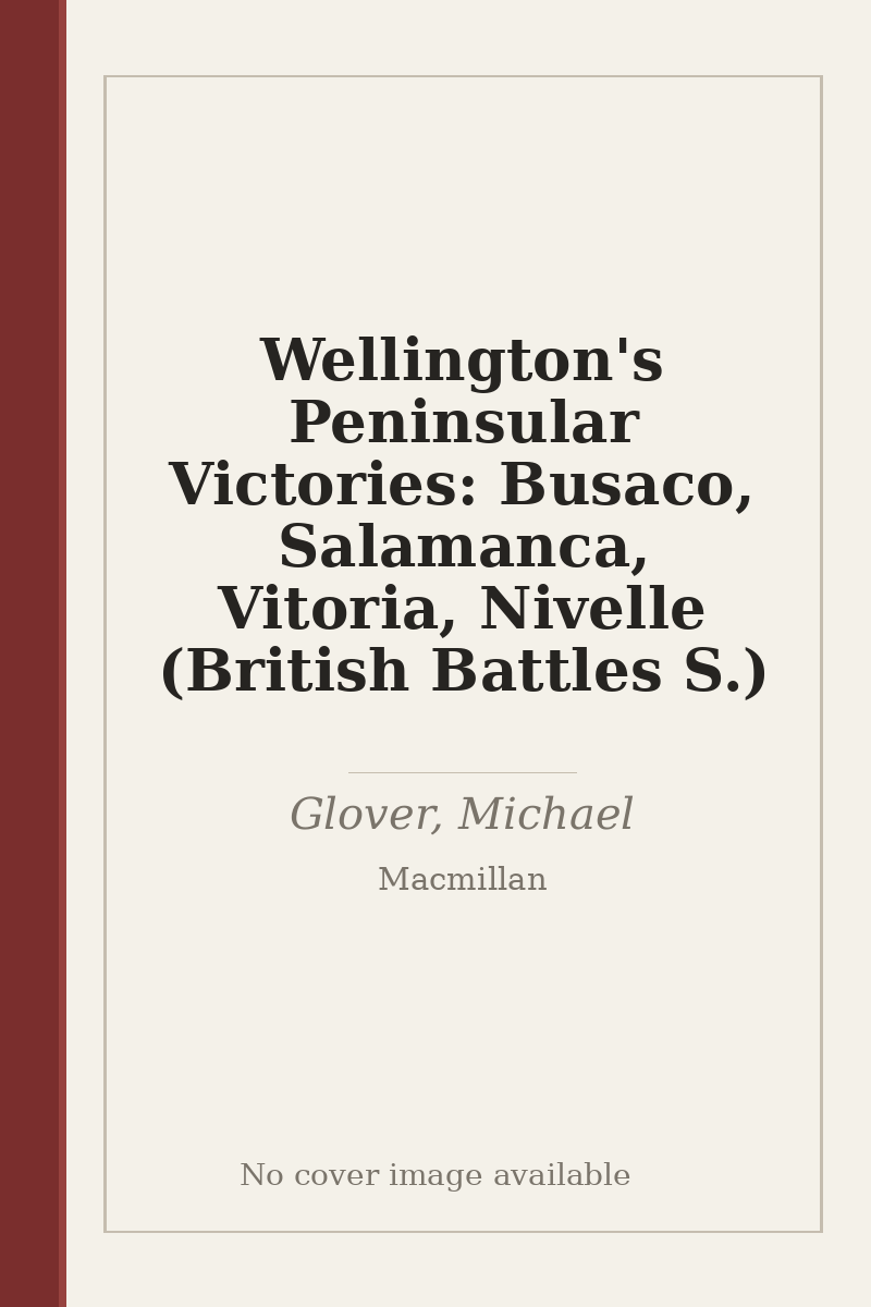 Wellington's Peninsular Victories: Busaco, Salamanca, Vitoria, Nivelle (British Battles S.) - no cover image available