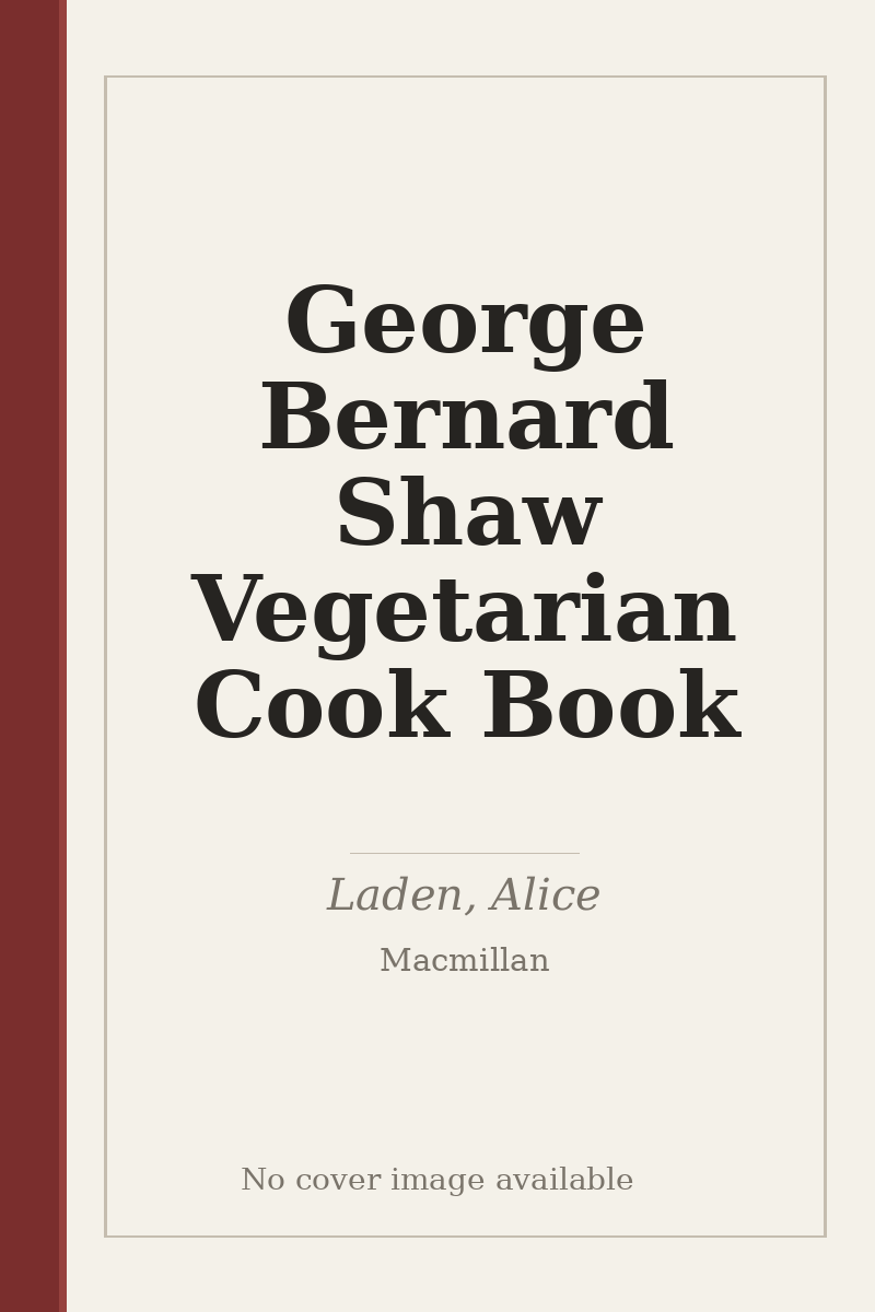 George Bernard Shaw Vegetarian Cook Book - no cover image available