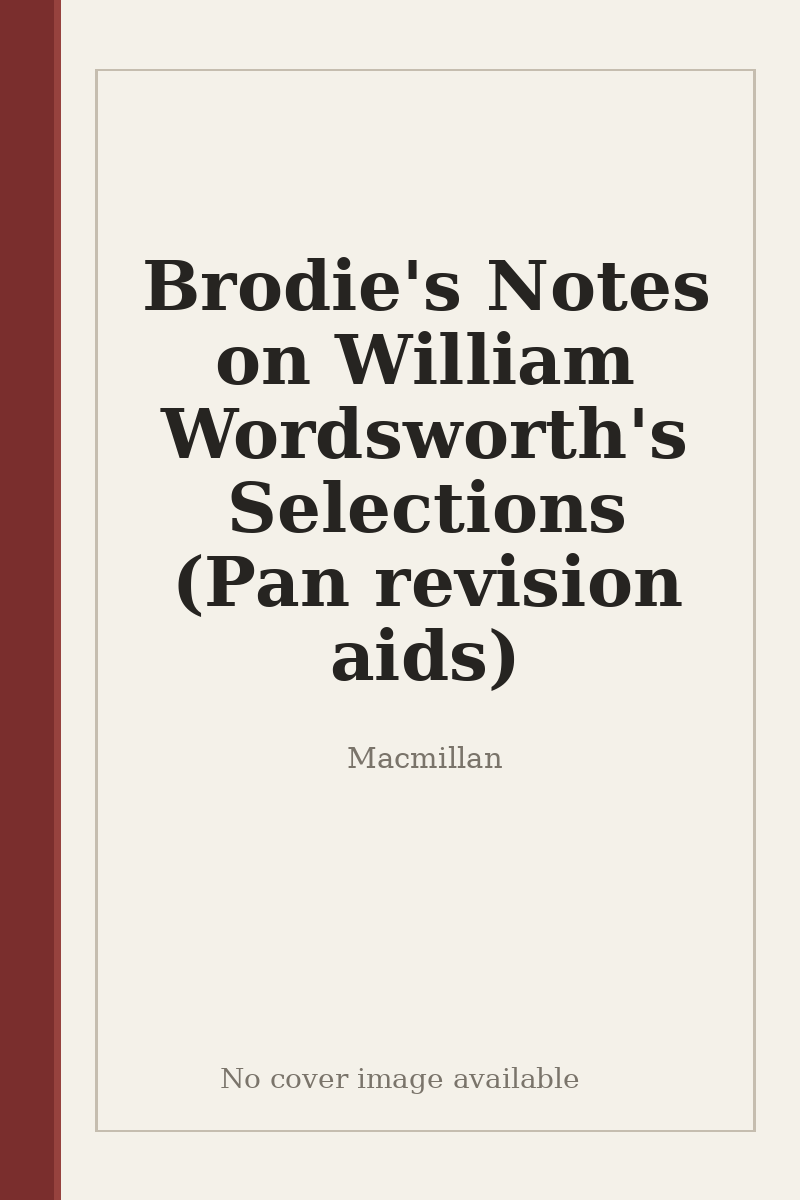 Brodie's Notes on William Wordsworth's Selections (Pan revision aids) - no cover image available