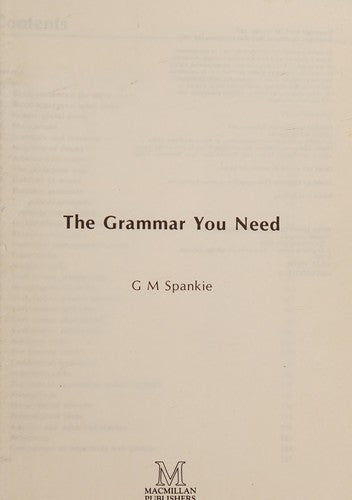 Grammar You Need