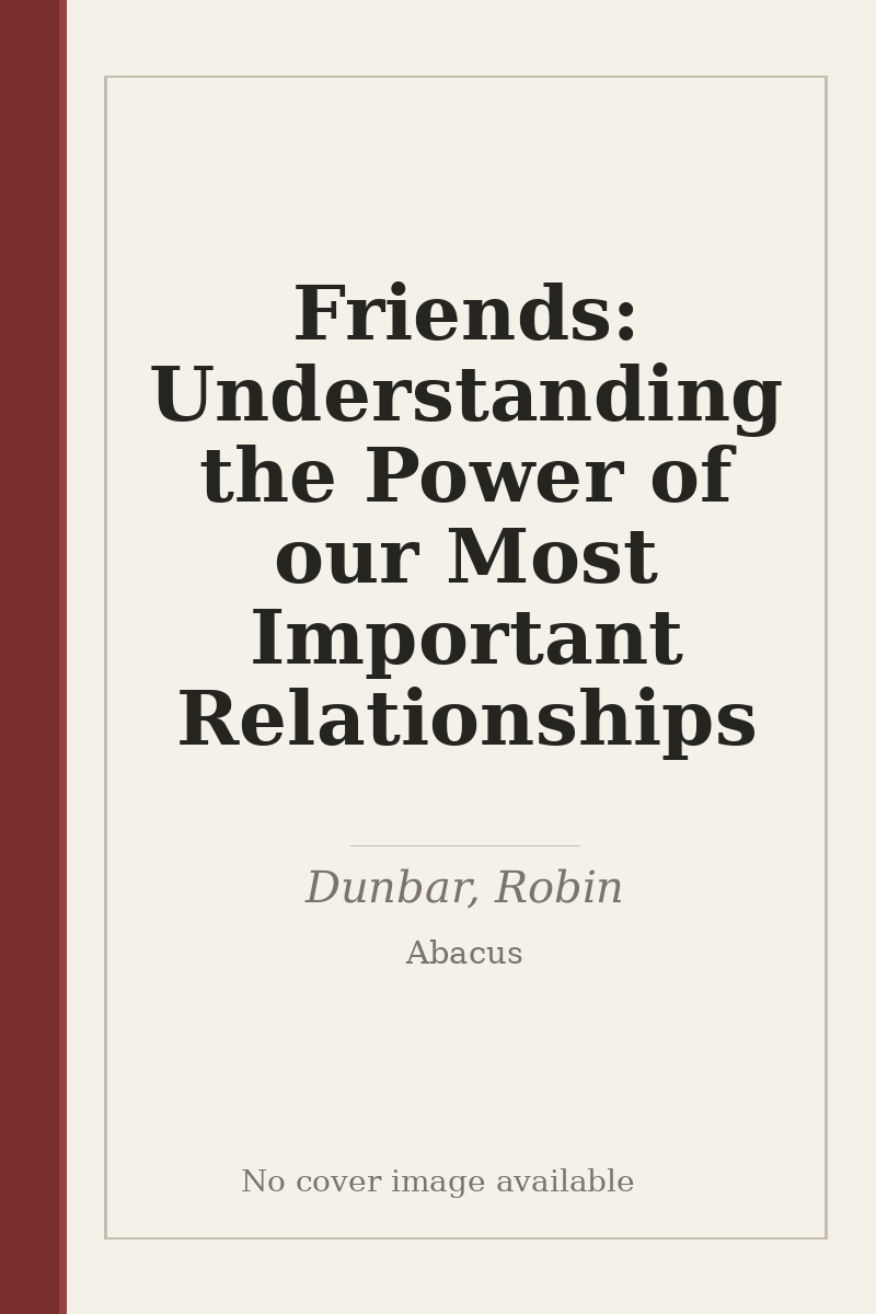 Friends: Understanding the Power of our Most Important Relationships - no cover image available
