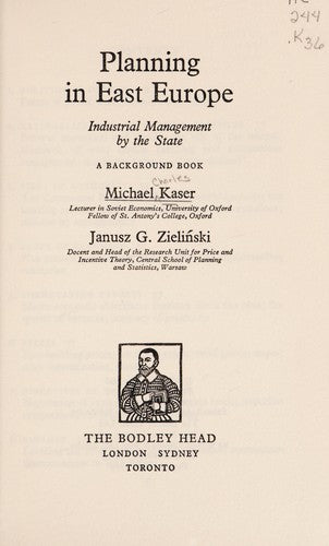Planning in East Europe (Longman Background Books)
