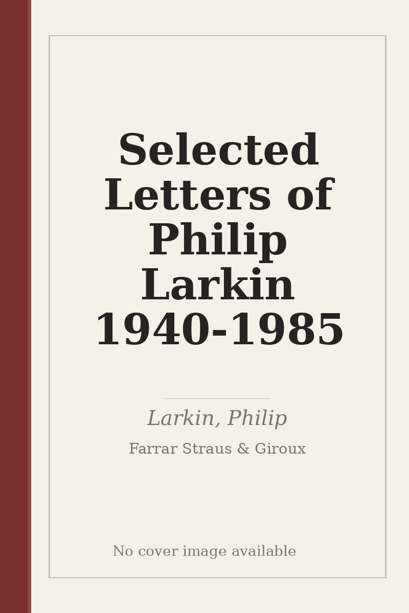 Selected Letters of Philip Larkin 1940-1985 - no cover image available