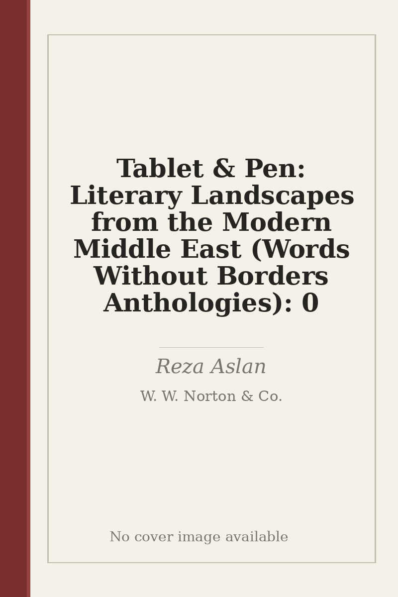 Tablet & Pen: Literary Landscapes from the Modern Middle East (Words Without Borders Anthologies): 0 - no cover image available