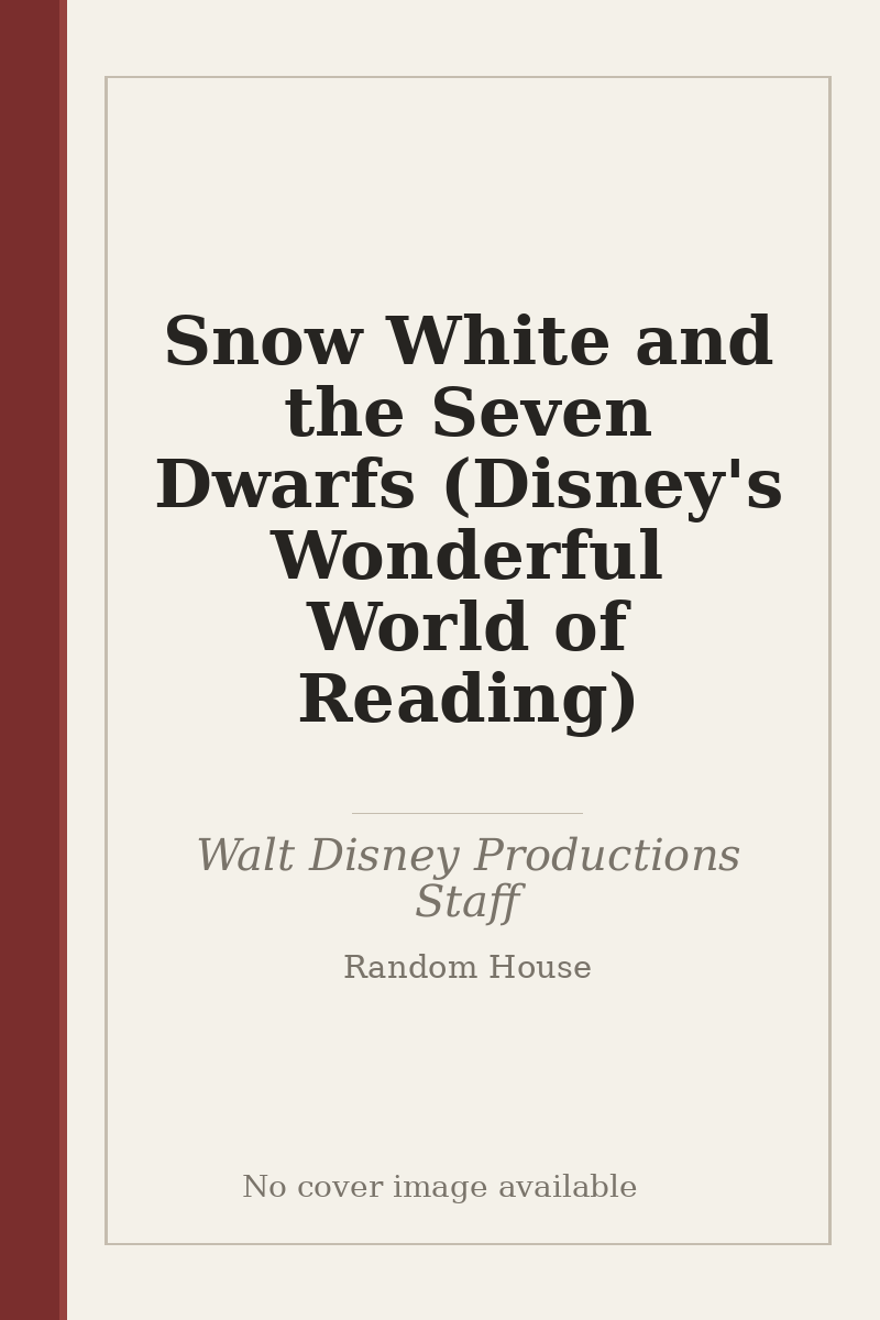 Snow White and the Seven Dwarfs (Disney's Wonderful World of Reading) - no cover image available
